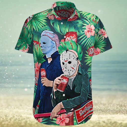 Halloween Horror Michael Myers Jason Dr Pepper Hawaiian Shirt