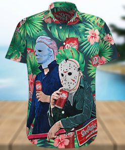 Halloween Horror Michael Myers Jason Dr Pepper Hawaiian Shirt