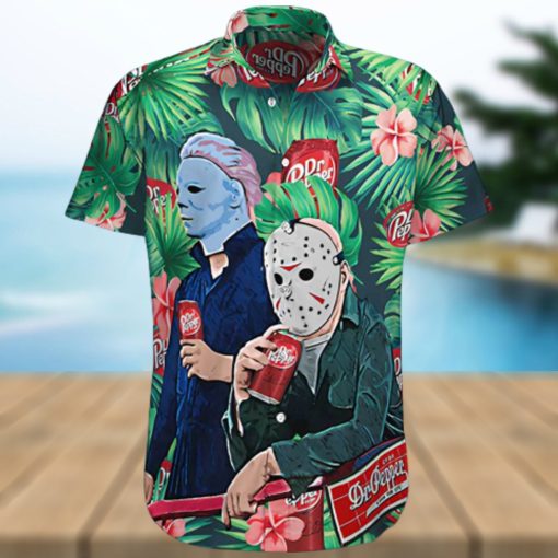 Halloween Horror Michael Myers Jason Dr Pepper Hawaiian Shirt