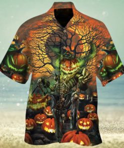 Halloween Moon Night Skull Hawaiian Shirt