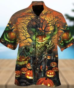 Halloween Moon Night Skull Hawaiian Shirt