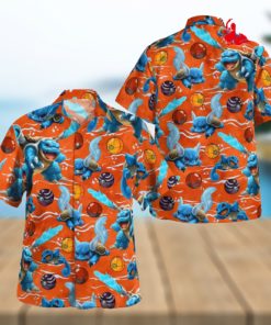 Halloween Squirtle Evolution Pattern Design Hawaiian Shirt and Short