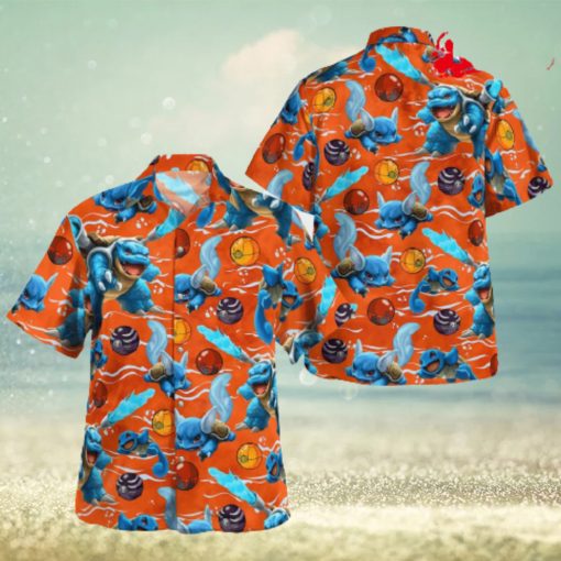 Halloween Squirtle Evolution Pattern Design Hawaiian Shirt and Short