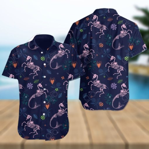 Halloween Unicorn Skeleton Summer Gift Hawaiian Shirt For Men And Women