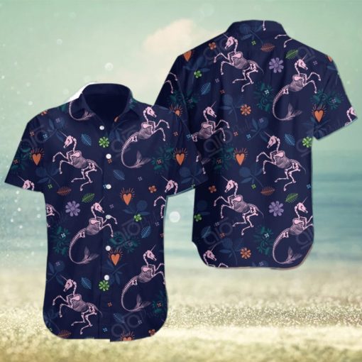 Halloween Unicorn Skeleton Summer Gift Hawaiian Shirt For Men And Women