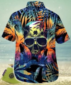 Hawaiian Aloha Shirts Skull Flower Leaves