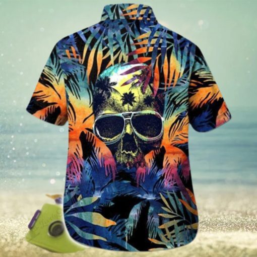 Hawaiian Aloha Shirts Skull Flower Leaves