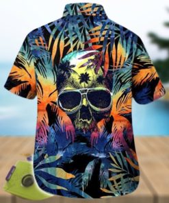 Hawaiian Aloha Shirts Skull Flower Leaves