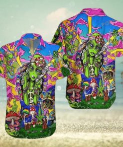 Hippie Alien 3D Funny Hawaiian Shirt