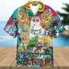 Hippie Cats Peace Life Colorful 3D Funny Hawaiian Shirt