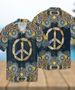 Hippie Peace Sign Funny Hawaiian Shirt, Hawaiian Button Up Shirt