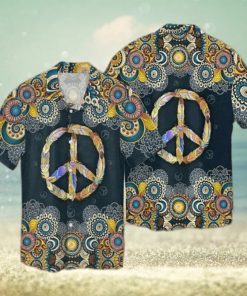 Hippie Peace Sign Funny Hawaiian Shirt, Hawaiian Button Up Shirt