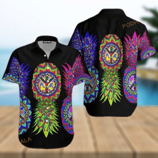 Hippie Pineapple Aloha 3D Funny Hawaiian Shirt