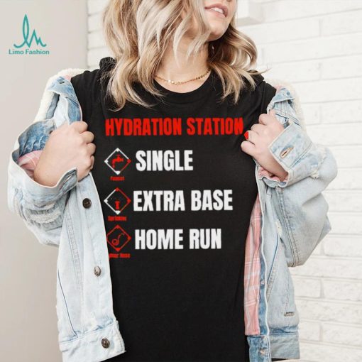 Hydration Station single extra base home run logo shirt