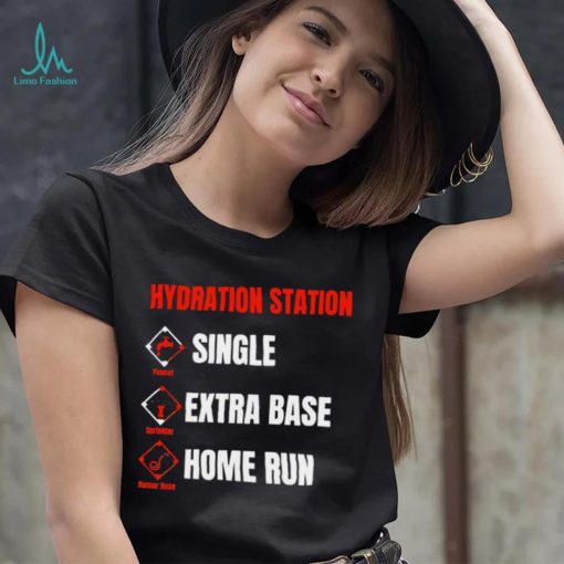 Hydration Station single extra base home run logo shirt