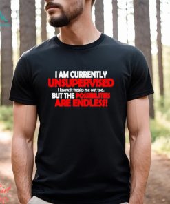 I Am Currently Unsupervised But The Possibilities Are Endless T shirt