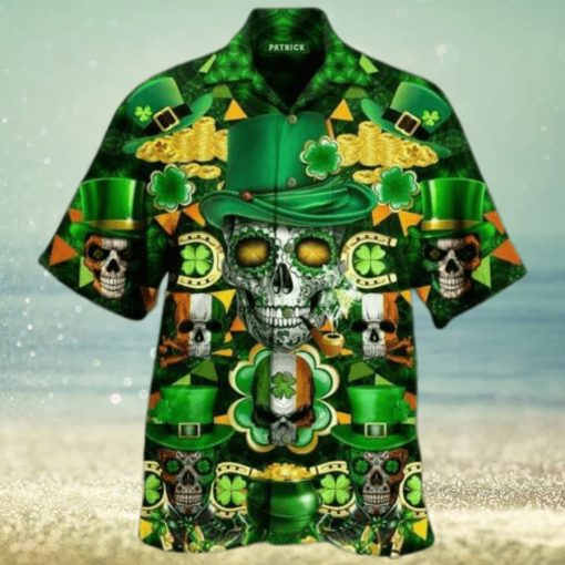 Irish Skull Rich St. Patrick Green Hawaiian Shirt