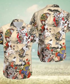 Japanese Cat Tattoo Trending Hawaiian Shirt 1