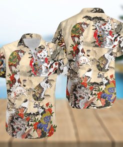 Japanese Cat Tattoo Trending Hawaiian Shirt 1