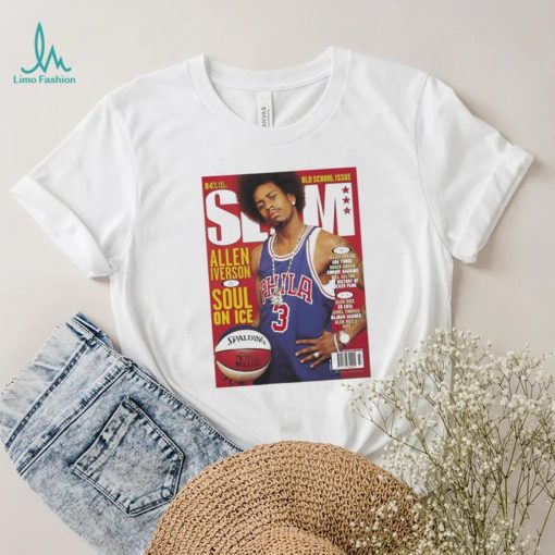 Jason Kelce Wearing Old School Isue Slam Allen Iverson Is Soul On Ice Shirt