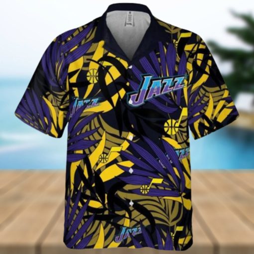 Jazz And Tropical Leaves Pattern Aop Hawaiian Shirt Cheap