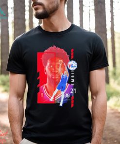 Joel Embiid Philadelphia 76ers Player Name & Number Jump Pass Shirt