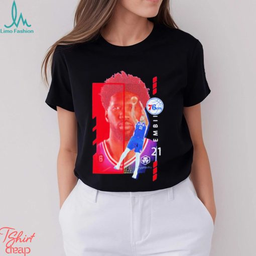 Joel Embiid Philadelphia 76ers Player Name & Number Jump Pass Shirt