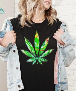 Kaleidoscope Green Leaf Cannabis art shirt