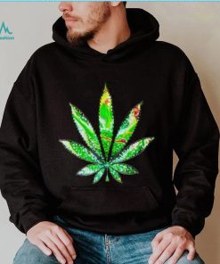 Kaleidoscope Green Leaf Cannabis art shirt
