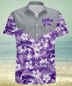 Kansas State Wildcats With Hibicus Flower Beach Summer Pattern 3D Hawaiian Shirt Man