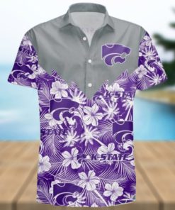 Kansas State Wildcats With Hibicus Flower Beach Summer Pattern 3D Hawaiian Shirt Man