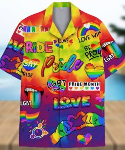 LGBT Rainbow Short Sleeve Aloha Hawaiian Shirt Summer Gift For Men And Women