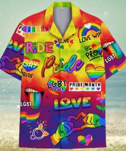 LGBT Rainbow Short Sleeve Aloha Hawaiian Shirt Summer Gift For Men And Women