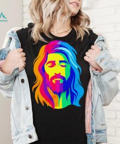 LGBTQ Jesus loves us all colorful shirt, hoodie, sweater, long sleeve and tank top LGBTQ Jesus loves us all colorful shirt