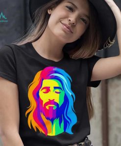 LGBTQ Jesus loves us all colorful shirt, hoodie, sweater, long sleeve and tank top LGBTQ Jesus loves us all colorful shirt