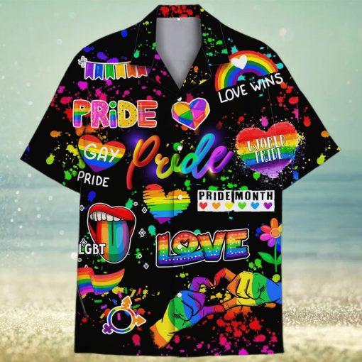 LGBTQ Pride Short Sleeve Aloha Hawaiian Shirt Summer Gift For Men And Women