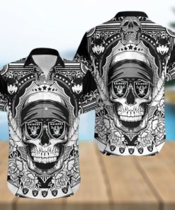 Las Vegas Raiders Skull Nfl 3D Hawaiian Shirt Men And Women For Fans