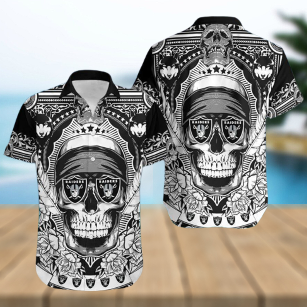 Las Vegas Raiders Skull Nfl 3D Hawaiian Shirt Men And Women For