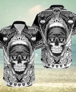 Las Vegas Raiders Skull Nfl 3D Hawaiian Shirt Men And Women For Fans