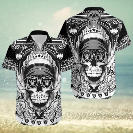 Las Vegas Raiders Skull Nfl 3D Hawaiian Shirt Men And Women For Fans