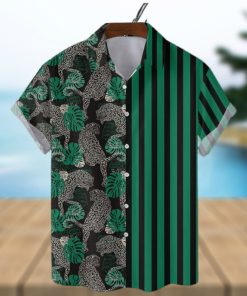 Leopard Striped Short Sleeve Aloha Hawaiian Shirt Summer Gift For Men And Women