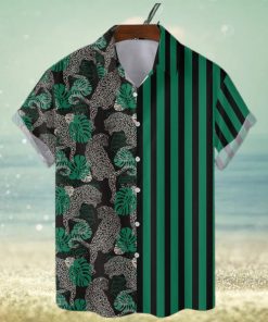 Leopard Striped Short Sleeve Aloha Hawaiian Shirt Summer Gift For Men And Women