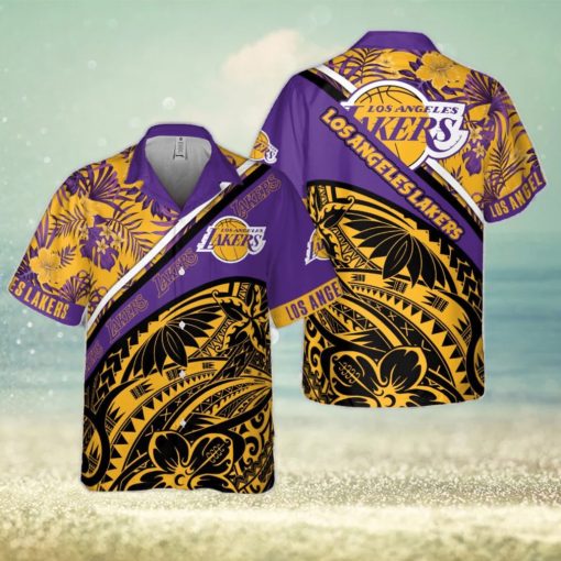 Los Angeles Lakers Polynesian Pattern National National Basketball Association 2023 Hawaiian Shirt