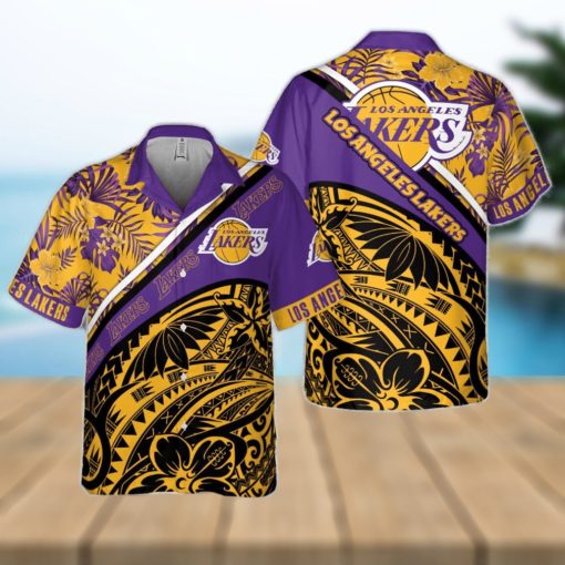 Los Angeles Lakers Polynesian Pattern National National Basketball Association 2023 Hawaiian Shirt