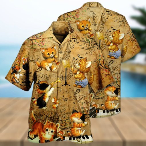 Lover Music And Kitties Cat Hawaiian Shirt