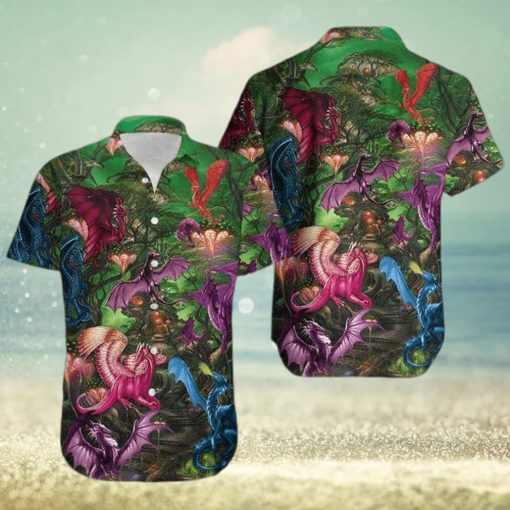 Magical Dragon In The Forest Hawaiian Shirt