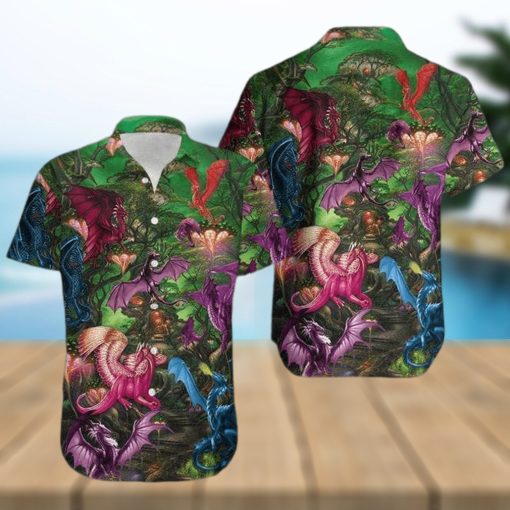 Magical Dragon In The Forest Hawaiian Shirt