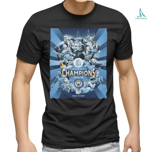 Manchester City Fc Champions 2023 Premier League poster Shirt