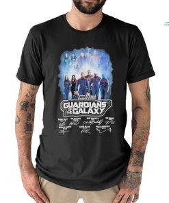 Marvel Studios Guardians of the Galaxy Chris Pratt. Zoe Saldana, Dave Bautista, Vin Diesel signatures shirt