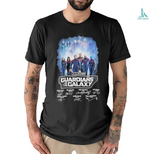 Marvel Studios Guardians of the Galaxy Chris Pratt. Zoe Saldana, Dave Bautista, Vin Diesel signatures shirt